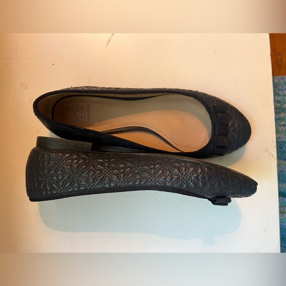 Tory Burch Marion Quilted Ballet Flats Bow 8.5 - Picture 4 of 9